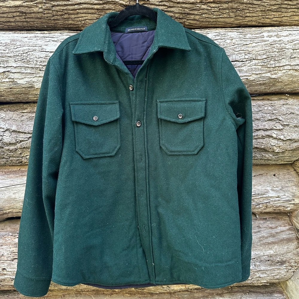 Brandy Melville Green Wool Quilted Shacket size L